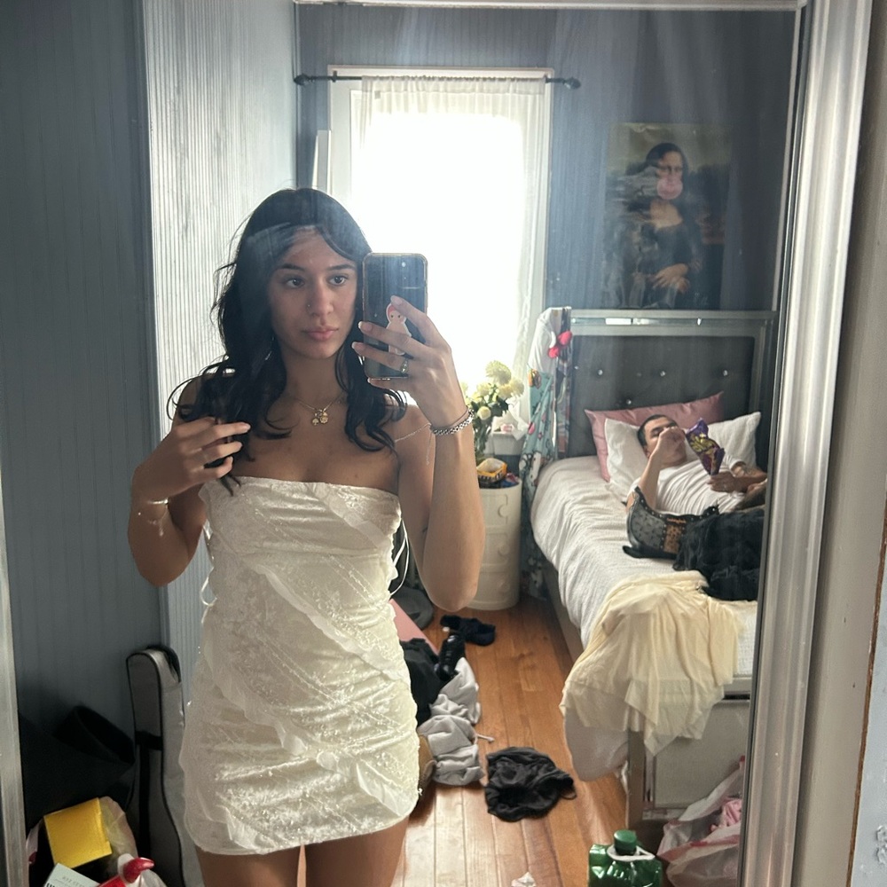 Altar'd State White Strapless Bodycon Dress